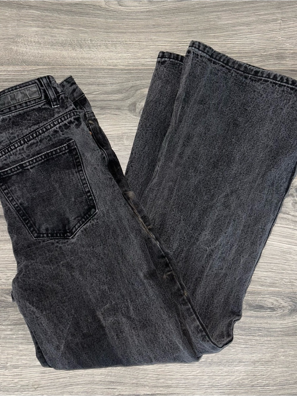 Cotton On Women's Black Washed Flare Wide-Leg Jeans